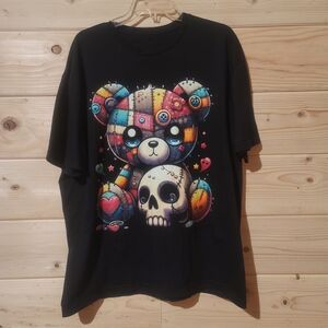 Kawaii Pastel Goth Teddy and Cute Creepy Skull Anime Bear Size XL 24x28